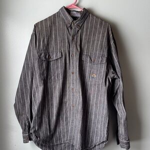 Vintage Forenza Charcoal Pinstripe Button Down Shirt